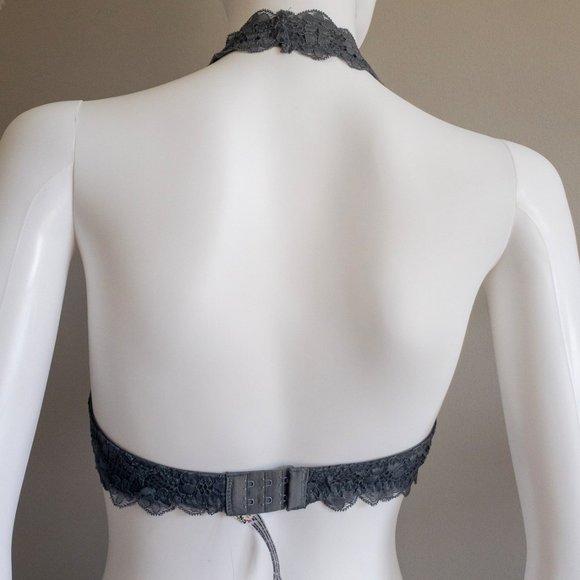 Free People Galloon Lace Halter Bra in Graphite - Picture 4 of 5